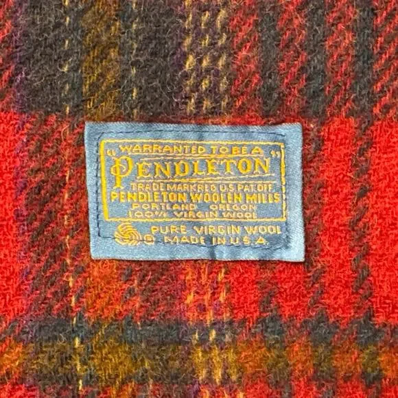 Vintage Pendleton Woolen Mills Blanket Throw Wool Plaid 52 X 68 Cabincore READ